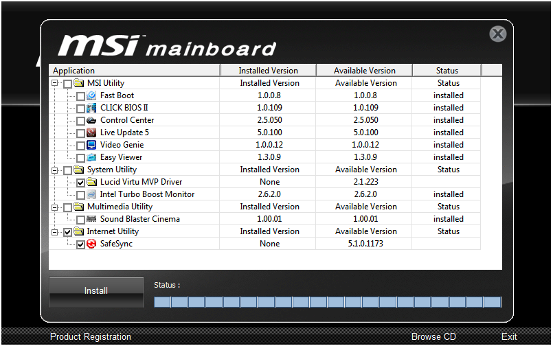 Msi driver software setup зависает